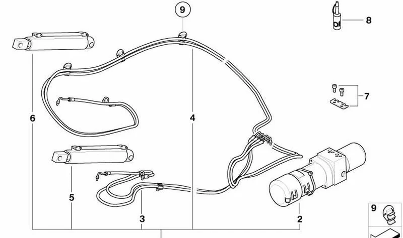Clip de conducto OEM 54347167041 para MINI Cabrio R52 (11/2002 - 07/2008). Original MINI.