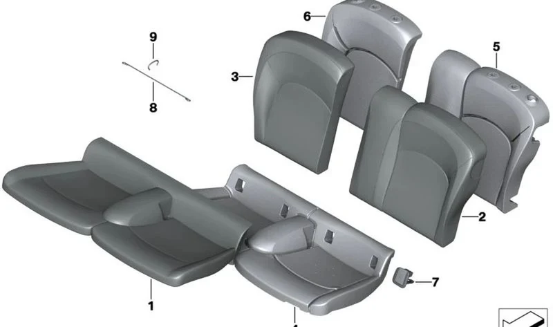 Funda apoyabrazo de cuero derecho OEM 52207413893 para MINI F56, F56 BEV, F56 LCI, F56 BEV LCI. Original MINI.