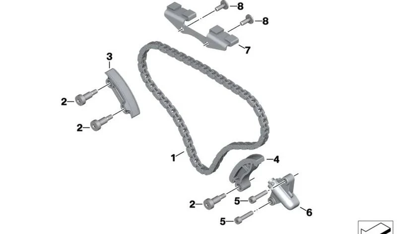 Cadena de distribución OEM 11318409696 para motos BMW R 18, R 18 Classic, R 18 B, R 18 Transcontinental... y más. Original BMW Motorrad.