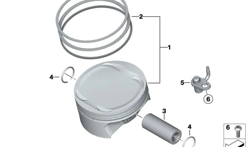 Pistón OEM 11258405074 para motos BMW F750GS, F850GS, F850GS Adventure. Original BMW Motorrad.