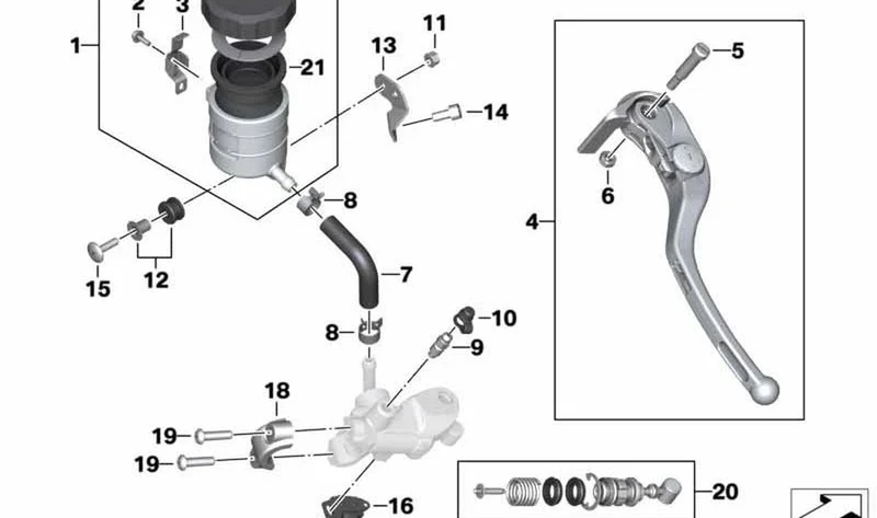 Soporte recipiente de compensación OEM 32727713912 para motos BMW S 1000 RR, HP4. Original BMW Motorrad.