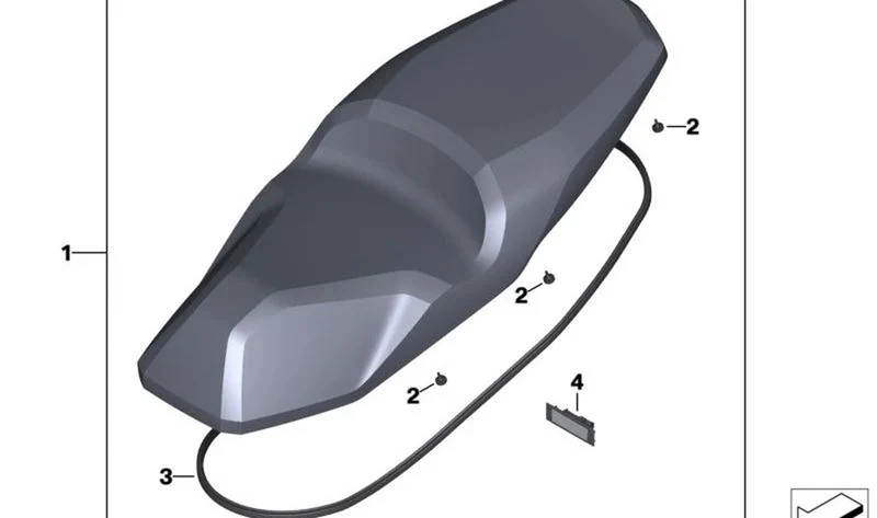 Banco de asiento negro/azul OEM 52535A71029 para motos BMW C 400 X (K09). Original BMW Motorrad.
