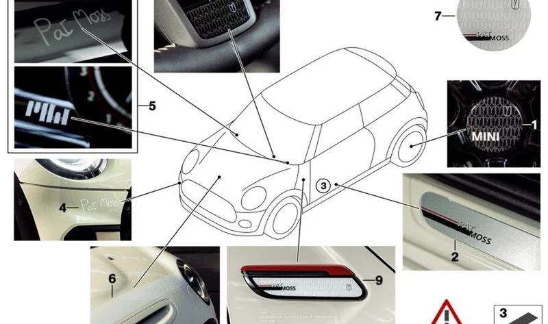 Moldura de entrada delantera OEM 51475A62613 para MINI F56 LCI, Cooper, Cooper S, JCW... y más. Original MINI.