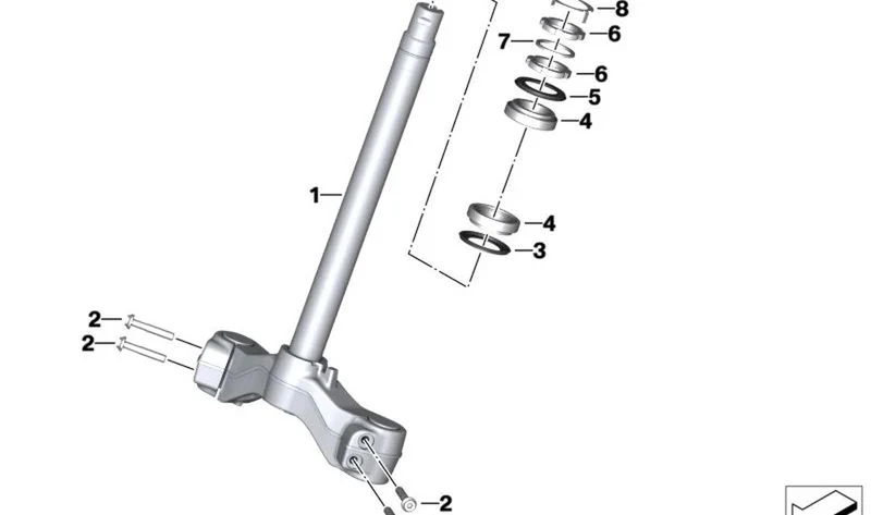 Puente de horquilla delantero OEM 31429446427 para motos BMW C Evolution CEE04 (K07). Original BMW Motorrad.