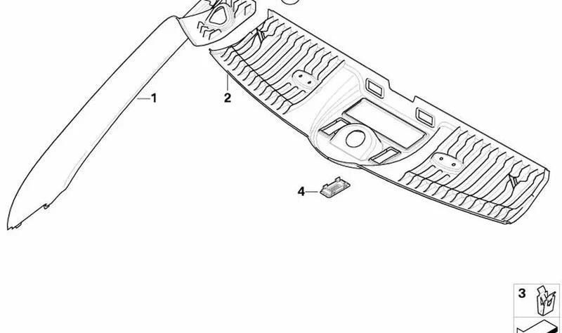 Paramento columna A izquierda OEM 51437117261 para MINI Cabrio R52 (11/2002-07/2008). Original MINI.