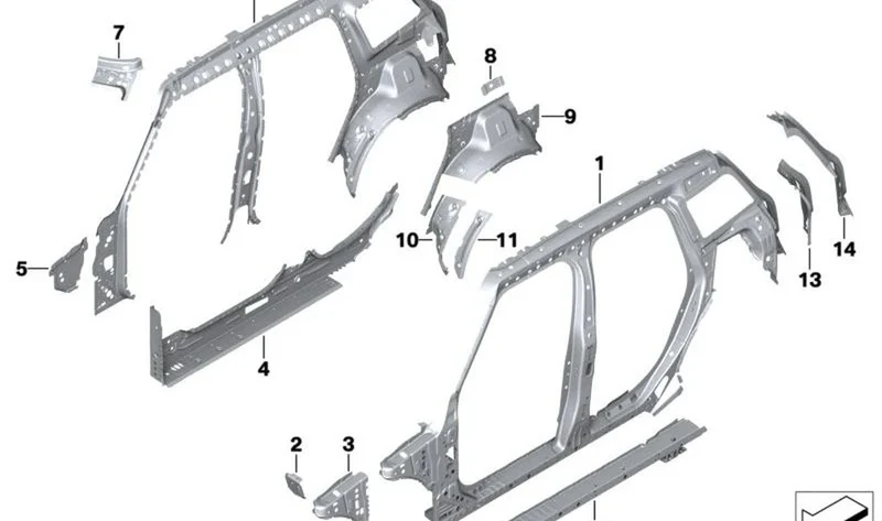 Refuerzo entrada izquierda OEM 41007449339 para MINI Countryman F60, F60 LCI. Original MINI.