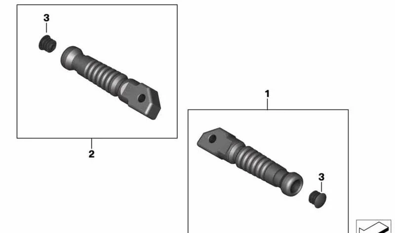 Descansa-pies trasero izquierdo OEM 46718396781 para motos BMW R nineT, R nineT Pure, R nineT Scrambler, R nineT Racer, R nineT Urban G/S. Original BMW Motorrad.
