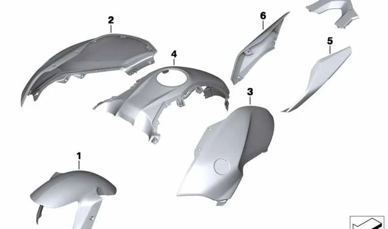 Revestimiento lateral derecho OEM 46818409148 para BMW Motorrad R 1250 R, R 1200 R. Original BMW Motorrad.