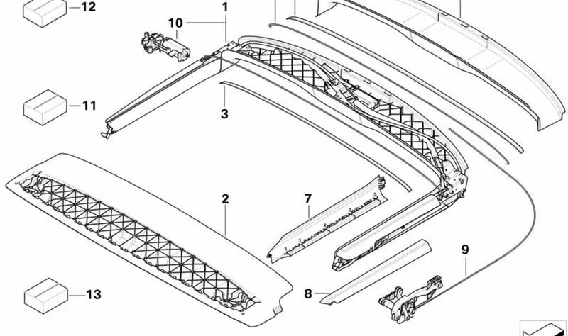 Mecanismo de accionamiento para techo plegable/corredizo OEM 54342758446 para MINI Cabrio R57, R57 LCI. Original MINI.