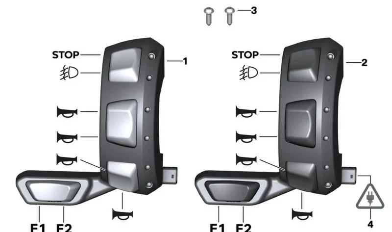 Interruptor adicional izquierdo OEM 61318405171 para motos BMW F750GS, F850GS. Original BMW Motorrad.