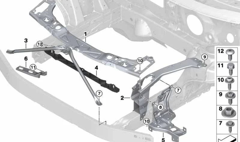 Tirante en V salpicadero OEM 51647351533 para MINI F54 Clubman. Original MINI.