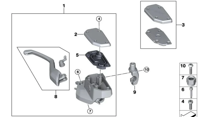 Juego de tapa OEM 32725A818D9 para BMW R 1300 GS, R 1300 GS Adventure, R 1300 RT, R 1300 R, R 1300 RS. Original BMW Motorrad.