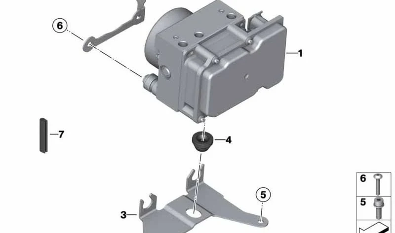 Soporte modulator de presión ABS OEM 34517716672 para motos BMW G 650 GS, G 650 GS Sertão. Original BMW Motorrad.
