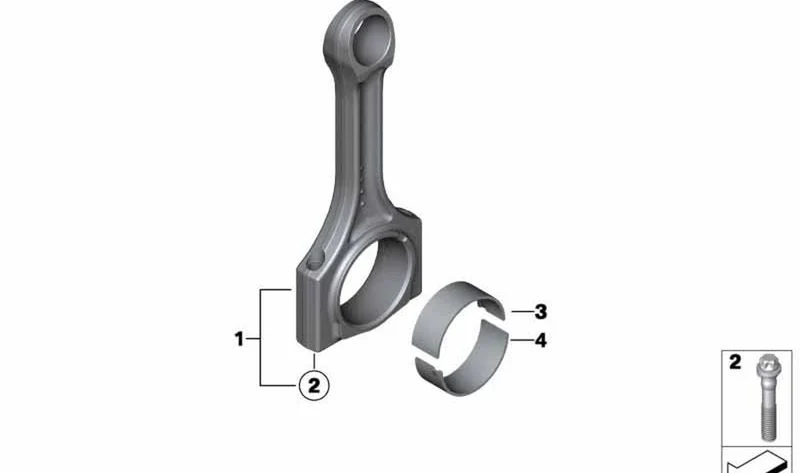 Juego de biela OEM 11247812641 para MINI R56 LCI, Clubman R55 LCI, Cabrio R57 LCI, Countryman R60, Paceman R61... y más. Original MINI.