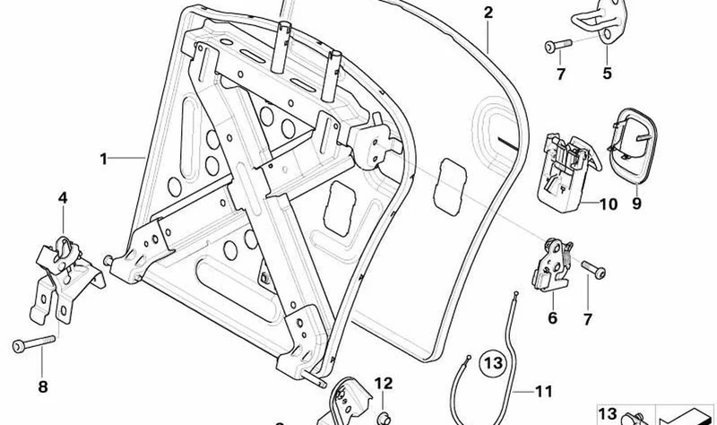 Casquillo de cojinete OEM 52207051162 para MINI R50, R53, Cabrio R52. Original MINI.