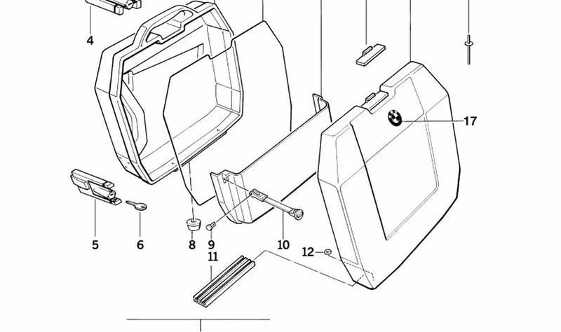 Cerradura para maletas OEM 46542303640 para motos BMW F 650, R 65, K 100 RS, K 75 y más. Original BMW Motorrad.