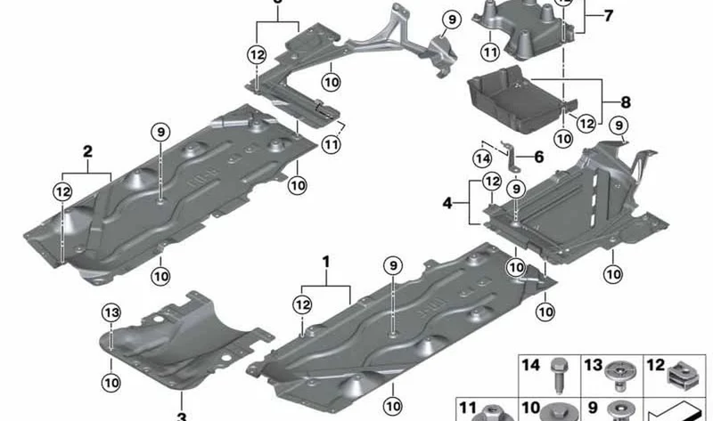Revestimiento de bajos depósito combustible izquierdo OEM 51757354879 para MINI Clubman F54, F54 LCI. Original MINI.