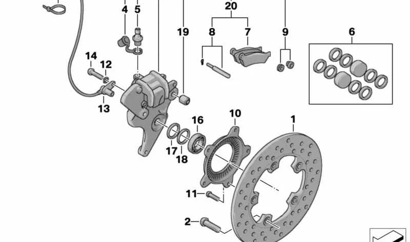 Rodamiento radial rígido delantero OEM 31427665667 para motos BMW R1200GS, R1200GS Adventure, R1200RT, C1... y más. Original BMW Motorrad.