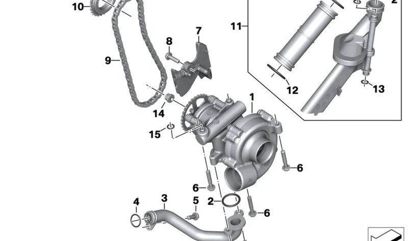 Bomba de agua y aceite OEM 11418569196 para motos BMW S1000R, S1000RR, M1000RR, M1000R, M1000XR. Original BMW Motorrad.