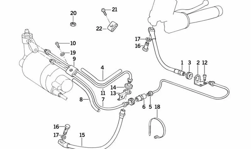 Soporte de freno delantero ABS I OEM 34322310960 para motos BMW K1, K 100 RS (K589) 1988-1993. Original BMW Motorrad.