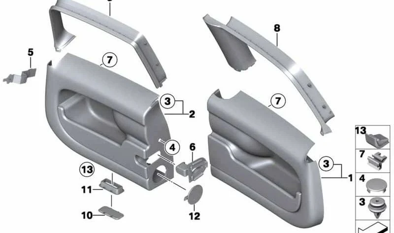 Cubierta del marco de ventanilla derecha OEM 51497167450 para MINI Clubman R55, R55 LCI. Original MINI.