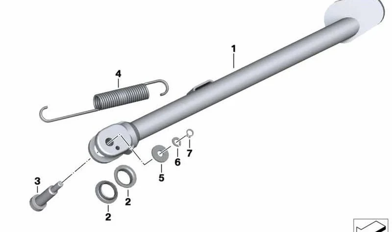 Apoyo lateral OEM 46527716564 para motos BMW R nineT, R 1200 R. Original BMW Motorrad.