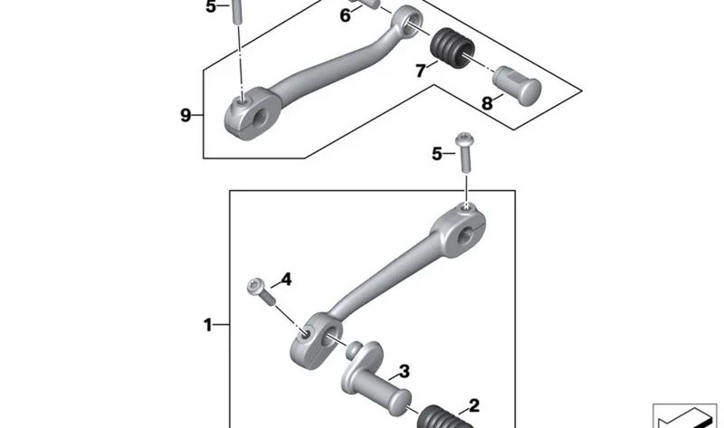 Palanca de mando OEM 23418392692 para BMW Motorrad R 18, R 18 Classic, R 18 Transcontinental. Original BMW Motorrad.