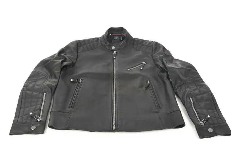 Chaqueta de cuero negra talla L OEM 80142463160 para BMW. Original BMW.