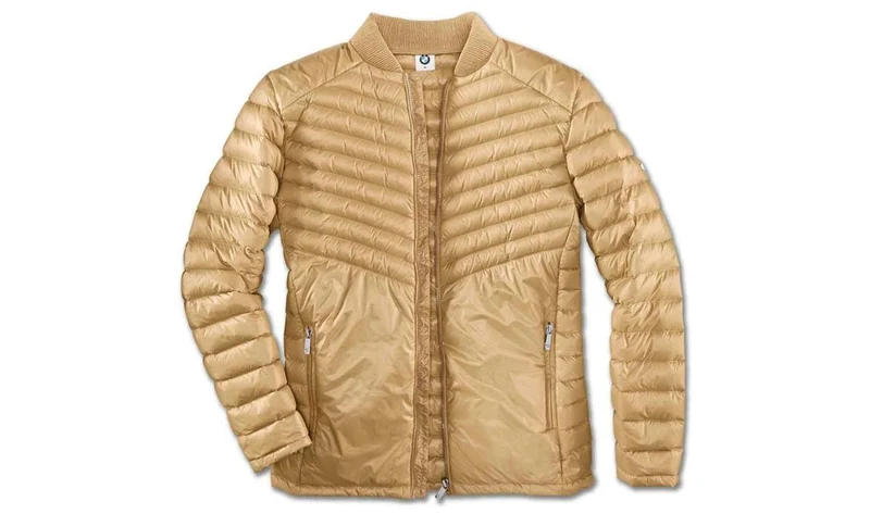 Chaqueta acolchada de plumas talla M color arena OEM 80142466173 válida para BMW. Original BMW.