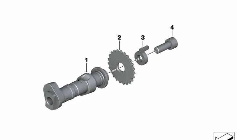 Árbol de levas OEM 11317704528 para motos BMW R 1200 S, HP2 Sport. Original BMW Motorrad.