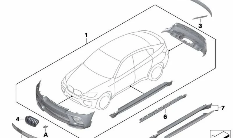 Pieza de apoyo apoyapiés derecha OEM 51777176232 para BMW X6 E71, E72 Hybrid. Original BMW.