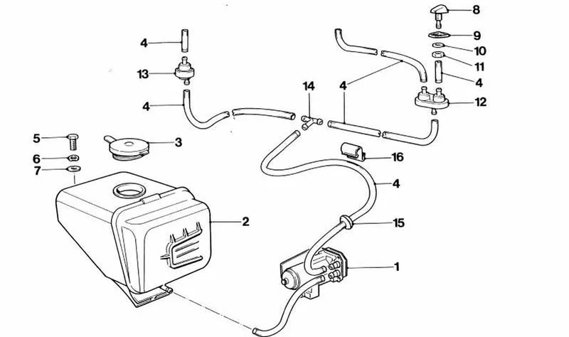 Válvula lavaparabrisas OEM 61661355299 para BMW 1502, 1602, 2002, E21, E24, 2500, 3.0CSL, M1 E26... y más. Original BMW.