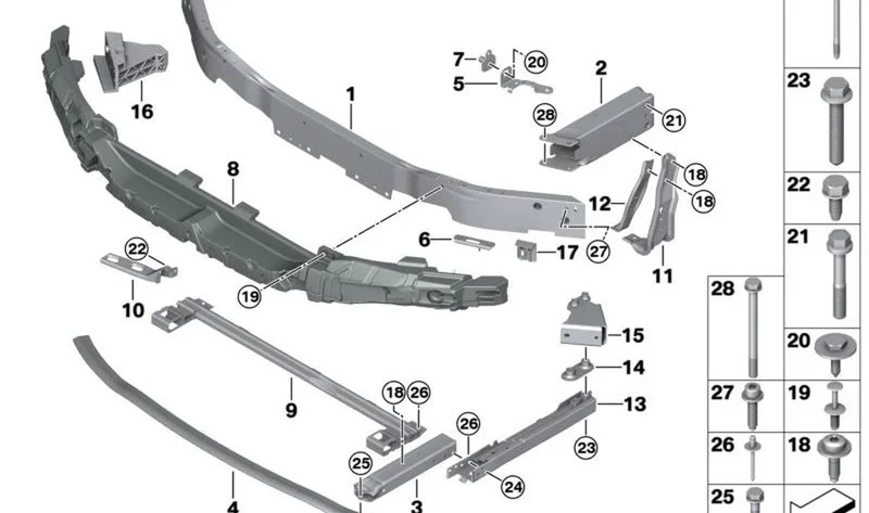Tirante vertical delantero derecho OEM 51117498085 para MINI F55, F56, F57 Cabrio, F54 Clubman, F60 Countryman… y más. Original MINI