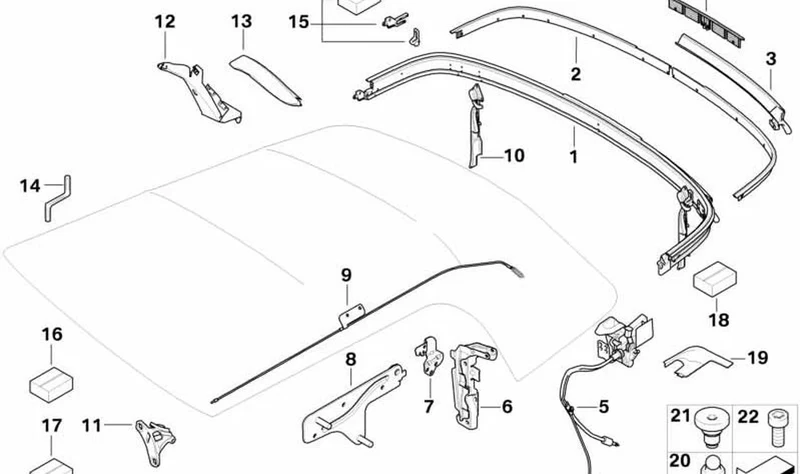 Moldura de tela trasera izquierda de capota OEM 54342758095 para MINI Cabrio R57, R57 LCI Cooper, Cooper D… y más. Original MINI