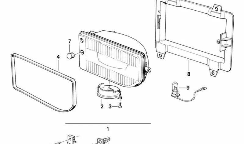 Faro antiniebla delantero derecho OEM 63171385946 para BMW Serie 3 E30 316i, 318i, 320i, 325i… y más. Original BMW.