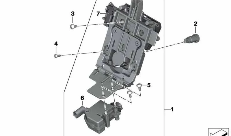 Enclavamiento de top-case OEM 46548562104 para motos BMW K 1600 Bagger K61 (2017-...). Original BMW Motorrad.