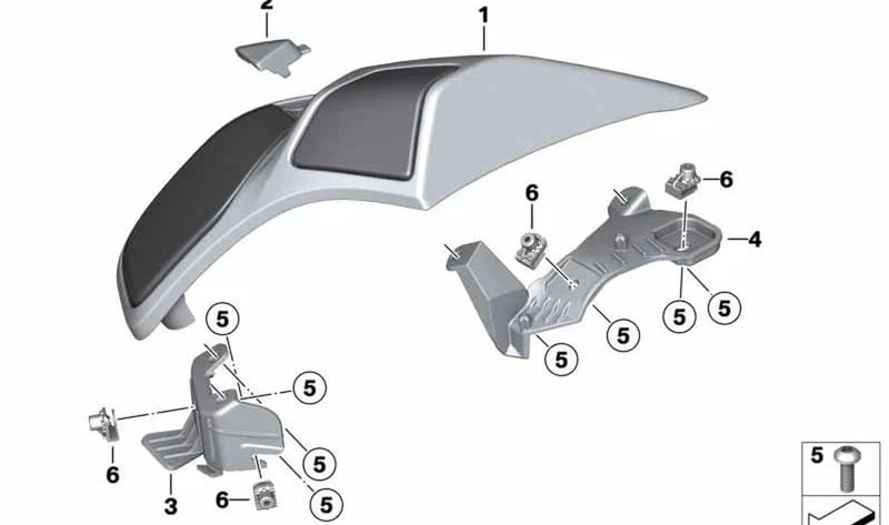 Soporte de panel protector inferior izquierdo OEM 46548561923 para motos BMW K 1600 Bagger K61 (2017-2025). Original BMW Motorrad.