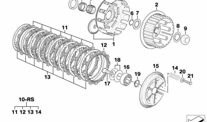Arandela de tope de embrague 20X38X3 OEM 21212343167 para motos BMW F 650, F 650 ST, F 650 CS, F 650 GS, F 650 GS Dakar, G 650 X... y más. Original BMW Motorrad