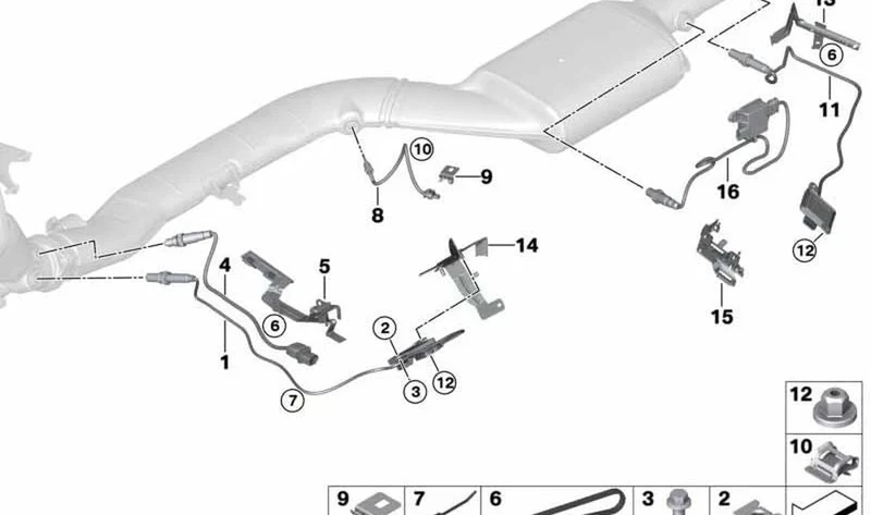 Soporte de cables del sensor NOx/módulo de potencia OEM 13628575543 para BMW Serie 5 F07 535d xDrive, F10 535d xDrive, F11 525d, 530d, 535d xDrive… y más. Original BMW.