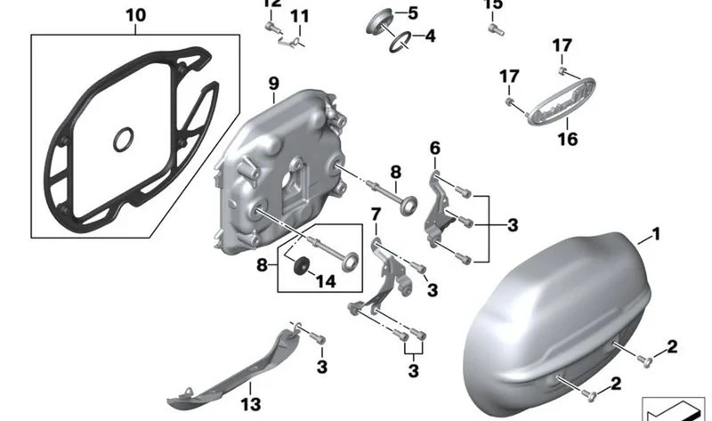 Portador de tapa de culata OEM 11121542415 para motos BMW R18, R18 Classic, R18 B, R18 Transcontinental... y más. Original BMW Motorrad.
