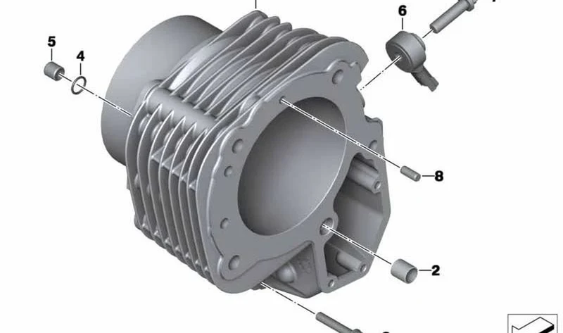 Cilindro derecho negro OEM 11117710478 para motos BMW R 1200 GS, R 1200 GS Adventure, R 1200 RT, R 1200 R, R nineT, R nineT Pure, R nineT Scrambler, R nineT Racer, R nineT Urban G/S... y más. Original BMW Motorrad.