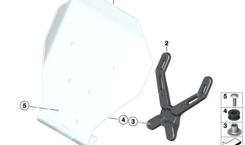 Refuerzo de parabrisas OEM 46637108061 para motos BMW CE 04 (K07) desde 11/2021. Original BMW Motorrad.