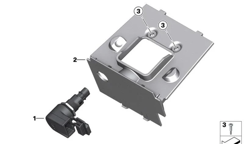 Soporte de banqueta de asiento con conexión de carga USB OEM 46625A01132 para motos BMW S 1000 XR K69, M 1000 XR KM9. Original BMW Motorrad.