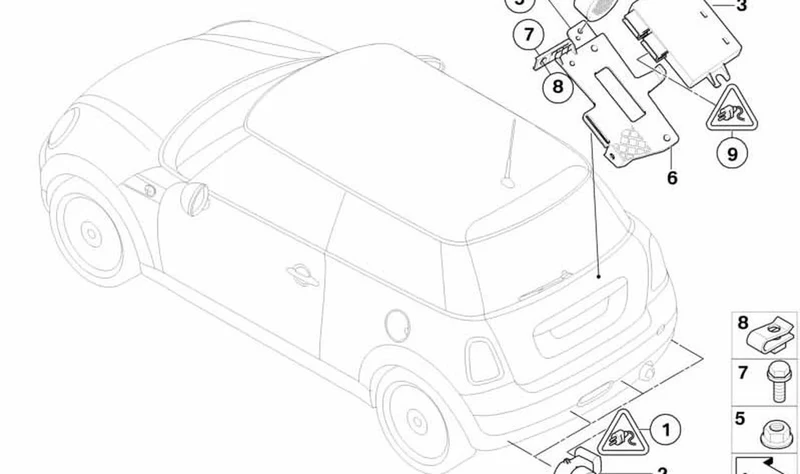 Sensor de ultrasonidos PDC rojo Chili OEM 66203451517 para BMW Serie 1 E81, X1 E84 y MINI R55, R56, R57, R58, R59, R60... y más. Original BMW y MINI.