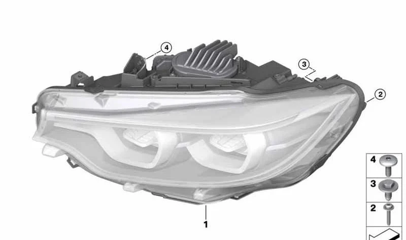 Faro delantero izquierdo LED AHL OEM 63117478535 para BMW F80 M3 LCI, F32, F33, F36, F82 M4, F83 M4… y más. Original BMW.