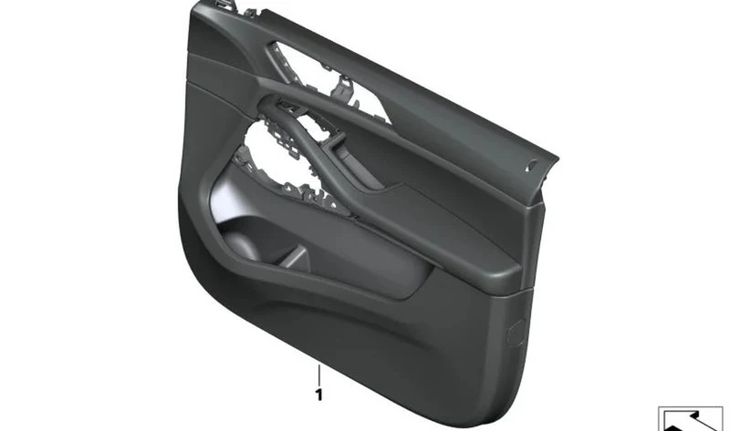 Revestimiento interior de puerta delantera izquierda cuero negro OEM 51417997427 para BMW X7 G07, X7 G07 LCI… y más. Original BMW