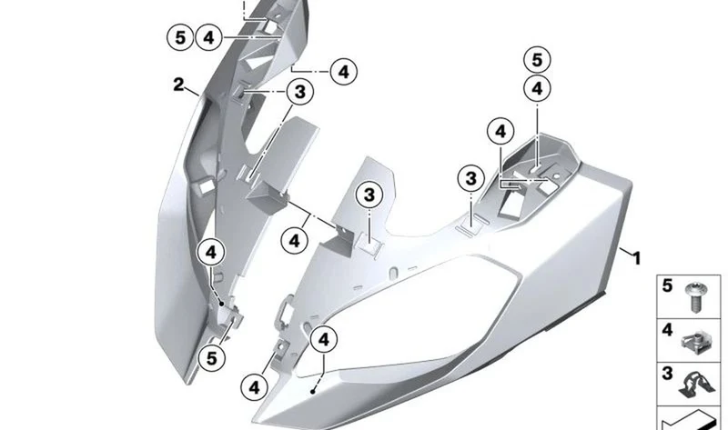 Carenado delantero derecho OEM 46639480190 para motos BMW F 900 XR, F 900 XR A2. Original BMW Motorrad.