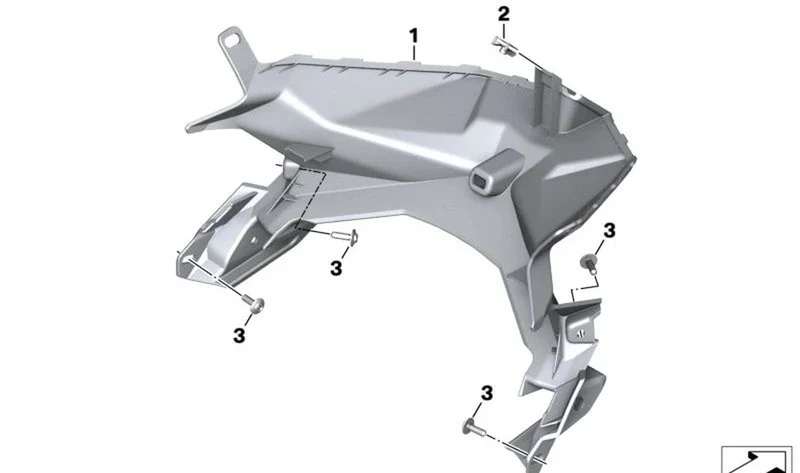 Recubrimiento inferior OEM 46638403856 para motos BMW F 900 XR (K84) desde 11/2018 hasta 03/2025. Original BMW Motorrad.