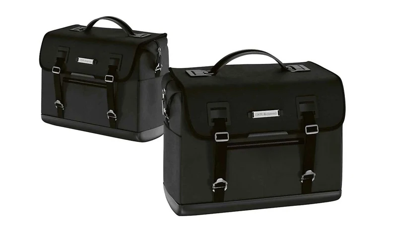 Bolsa lateral izquierda impermeable OEM 77402471303 para motos BMW R18, R18 Classic. Original BMW Motorrad.