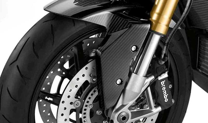 Guardabarros delantero carbono OEM 77318549539 para motos BMW R nineT, HP4, S 1000 RR, S 1000 R, S 1000 XR. Original BMW Motorrad.